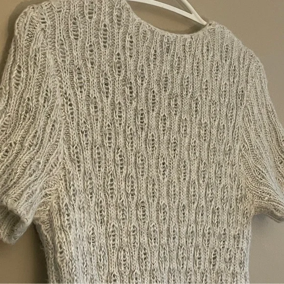 Dex Oatmeal Knit Short Sleeve V-Neck Sweater Dress – Size Medium EUC - Picture 9 of 13